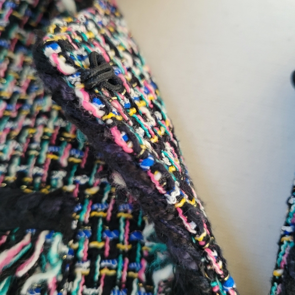 J. Crew Metallic Tweed Lady Jacket Blazer Rainbow Multicolor Black 8 - Picture 13 of 16